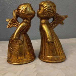 SET OF GOLDEN CERAMIC ANGELS